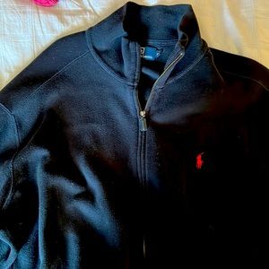 Polo zip up sweater w pockets